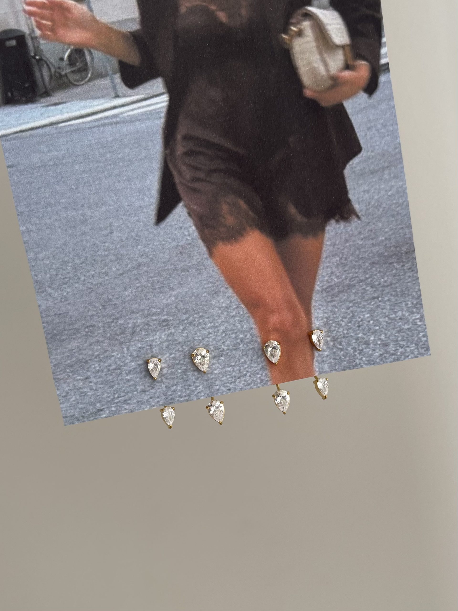 crystal earrings stainless steel